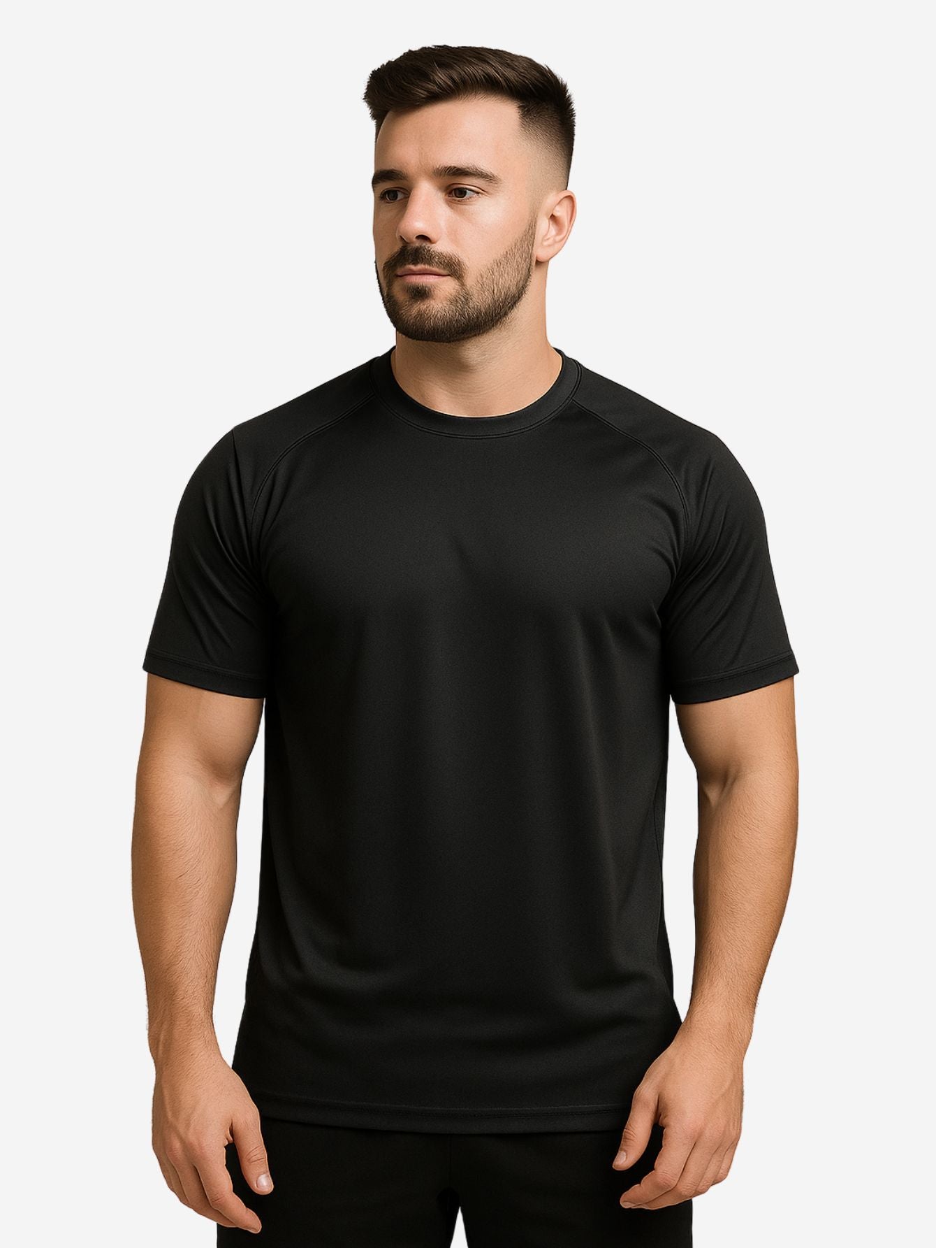 Camiseta Masculina Esportiva Dry-Fit Preta Rushy