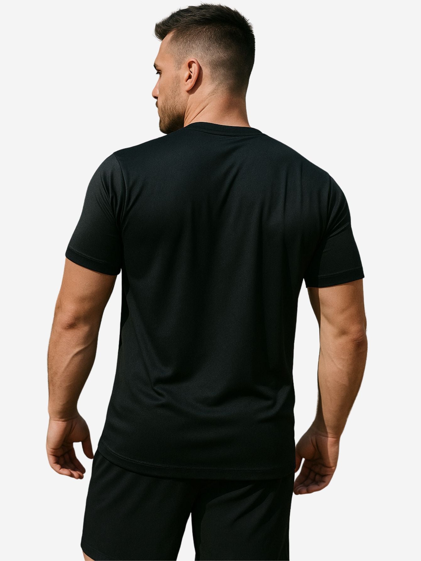 Camiseta Masculina Esportiva Dry-Fit Preta Rushy