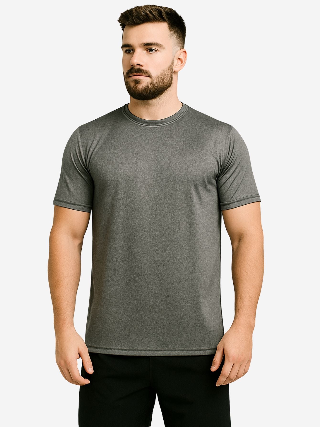 Camiseta Masculina Esportiva Dry-Fit Cinza Rushy