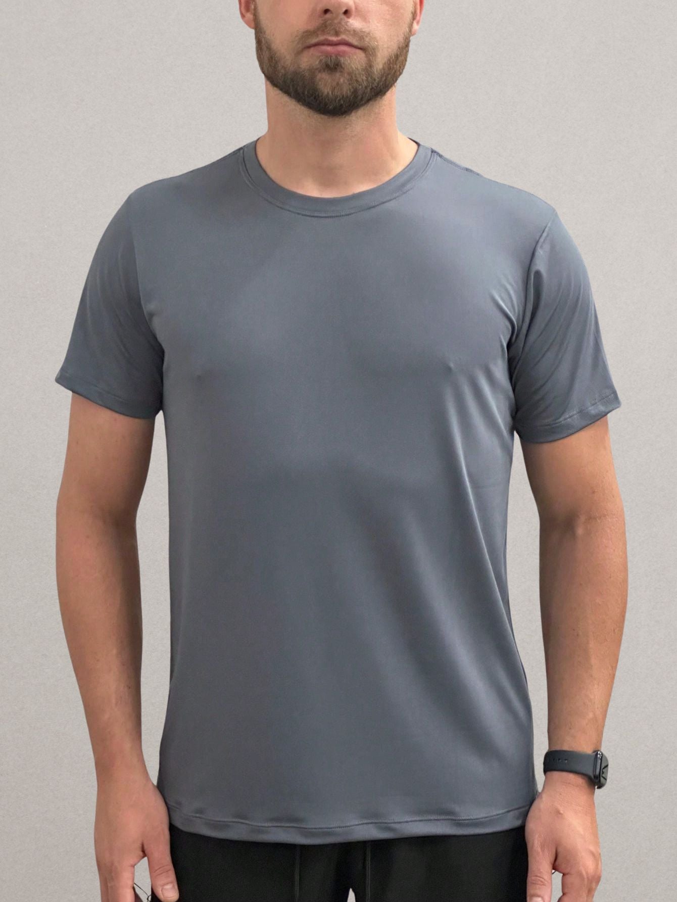 Camiseta Masculina Esportiva Dry-Fit Cinza Rushy