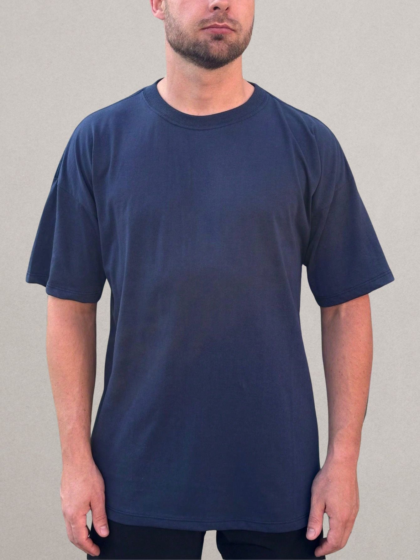 Camiseta Masculina Oversized Azul 100% Algodão Streetwear