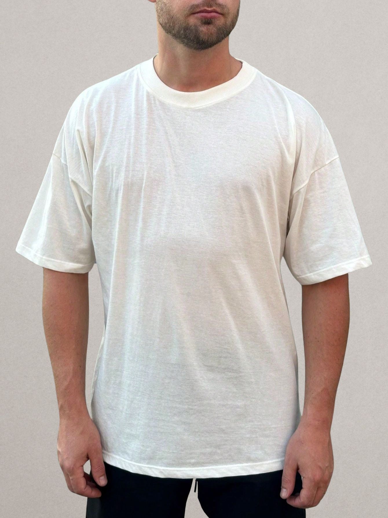 Camiseta Masculina Oversized Branca 100% Algodão Streetwear