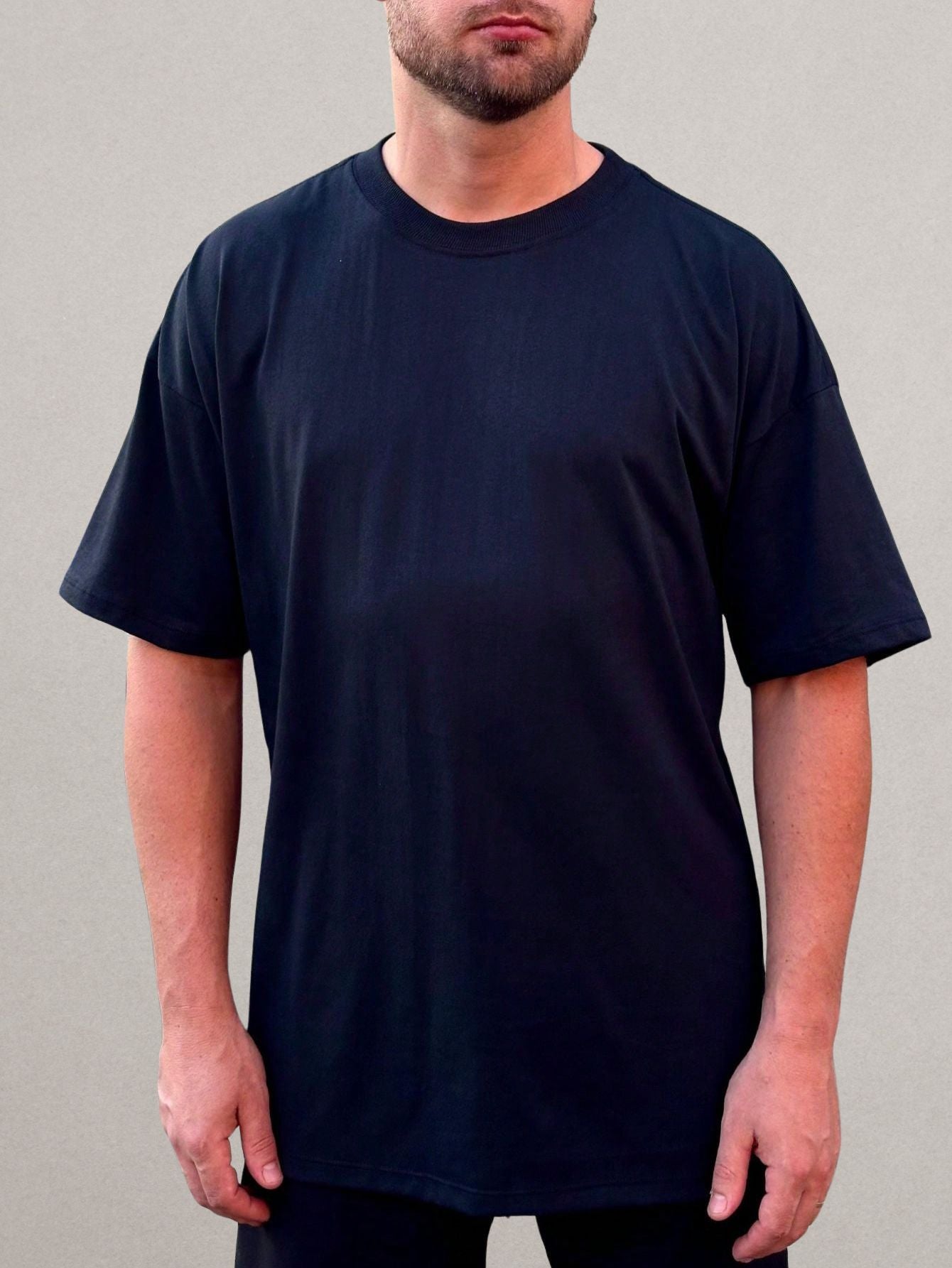 Camiseta Masculina Oversized Preta 100% Algodão Streetwear