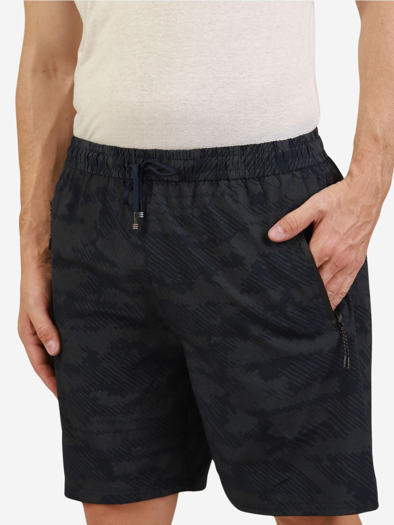 Bermuda Masculina Academia Preto Militar Dry Fit AirFlex